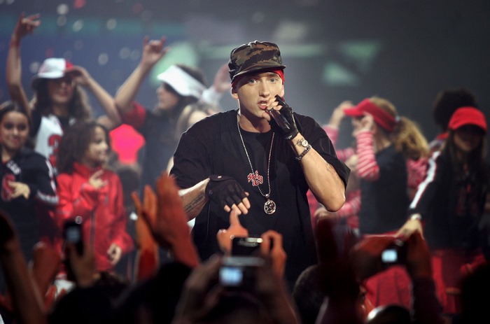 Eminem performing on stage