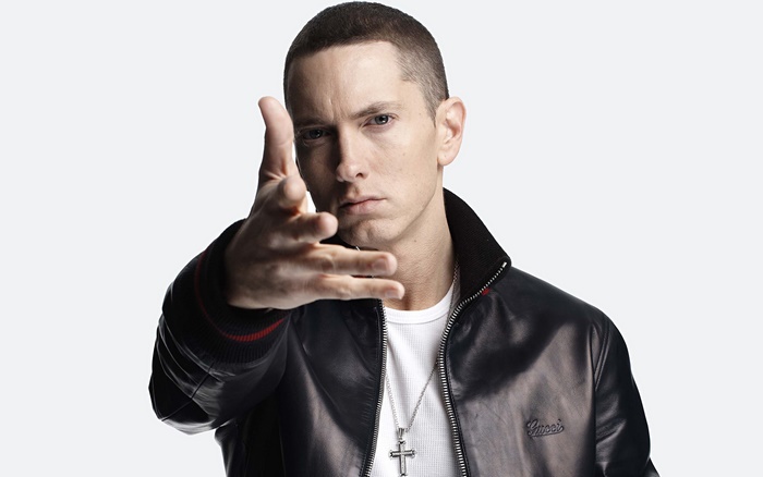 Eminem wearing a Gucci jacket