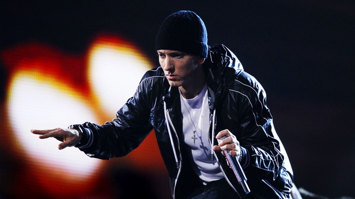 Eminem performing on stage