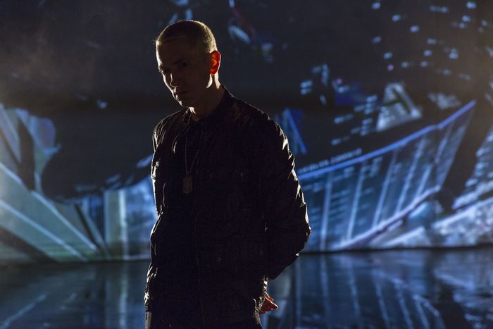 Eminem in dark jacket