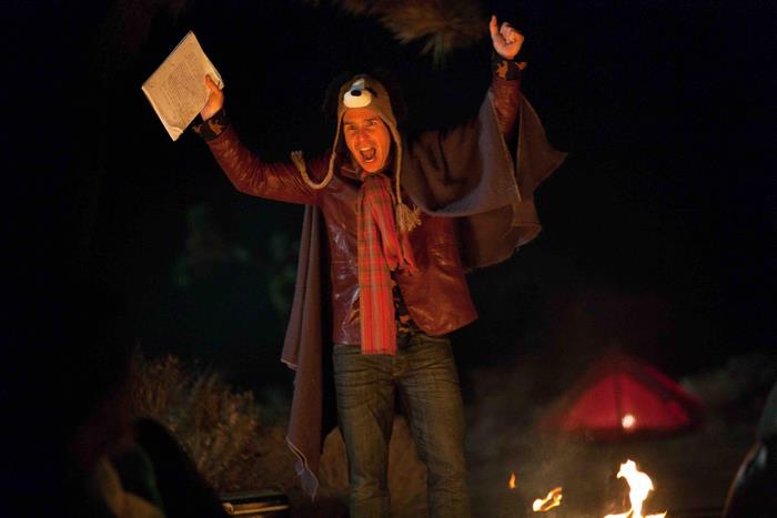 Sam Rockwell in a dog hat and cape