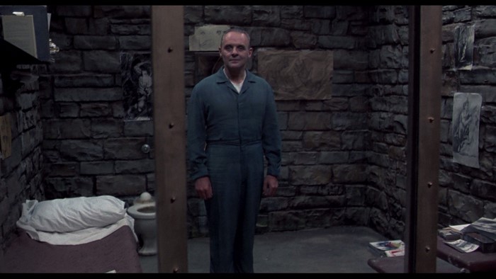 Anthony Hopkins in a prison cell