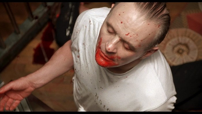 Anthony Hopkins covered in blood