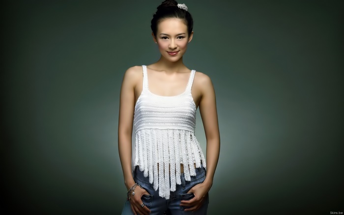 Zhang Ziyi in white top and jeans