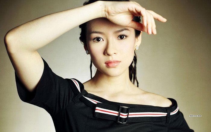 Zhang Ziyi posing with hand on forehead