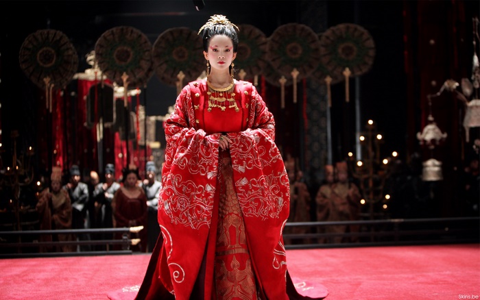 Zhang Ziyi in a red imperial gown
