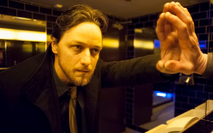 James McAvoy in a bathroom
