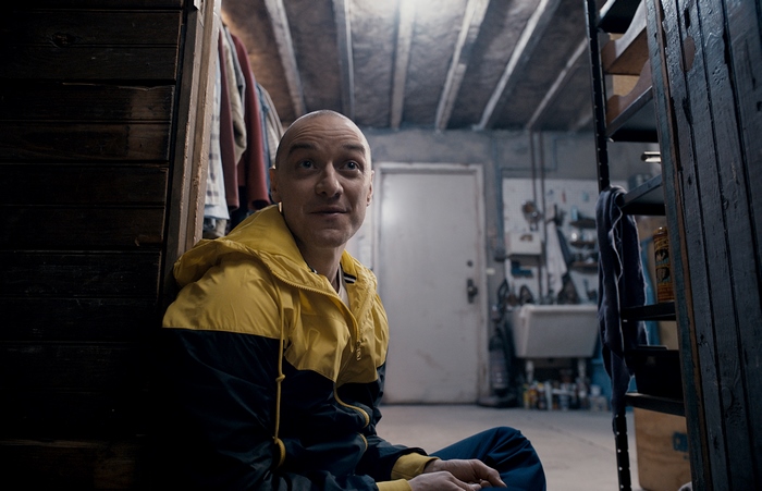 James McAvoy in a yellow and blue jacket