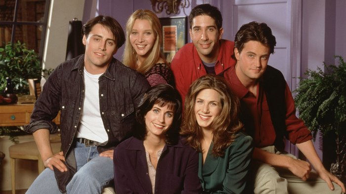 The cast of Friends posing together