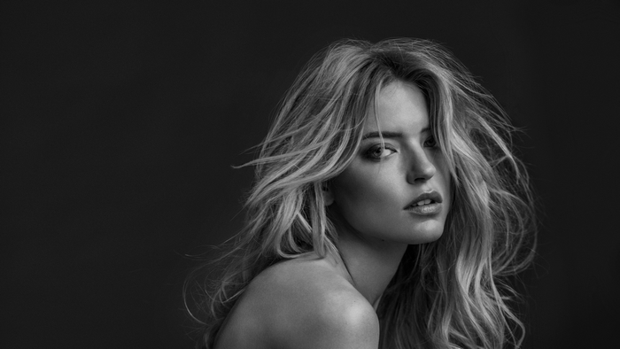 Martha Hunt Black and White Portrait