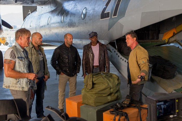 Randy Couture and Sylvester Stallone with The Expendables
