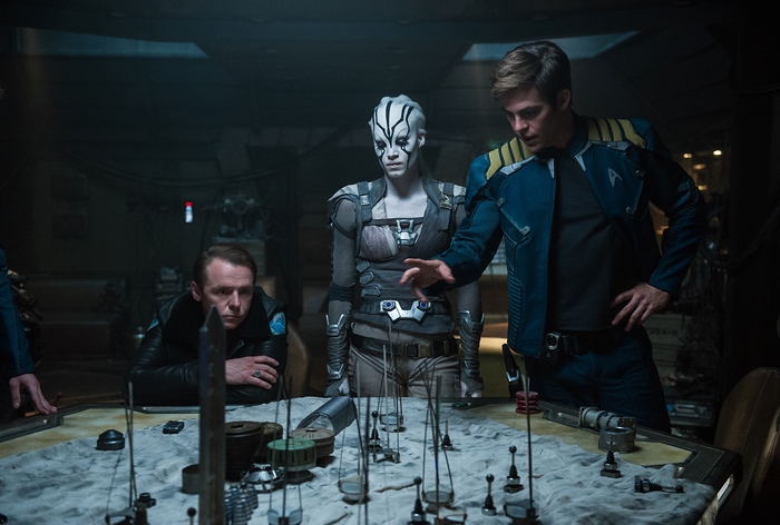 Simon Pegg and crew in Star Trek