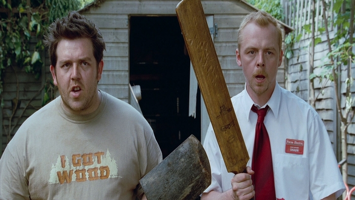 Shaun of the Dead: Shaun and Ed with weapons