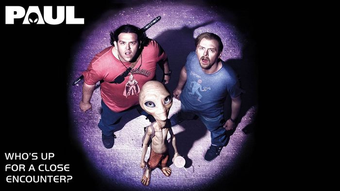 Paul the Alien with Simon Pegg and Nick Frost