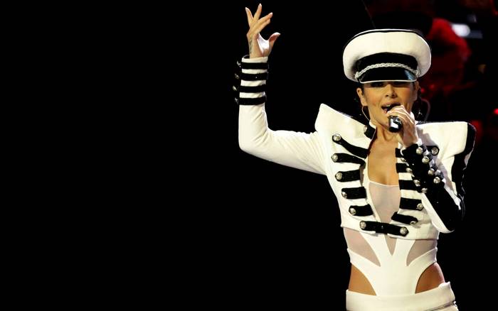 Cheryl Cole performing on stage