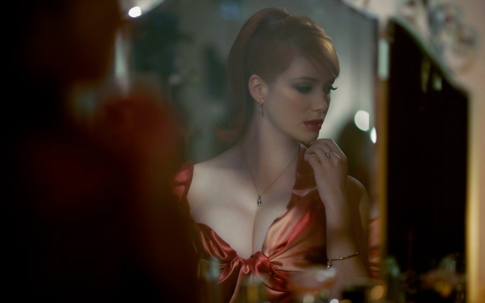 Christina Hendricks in a red dress