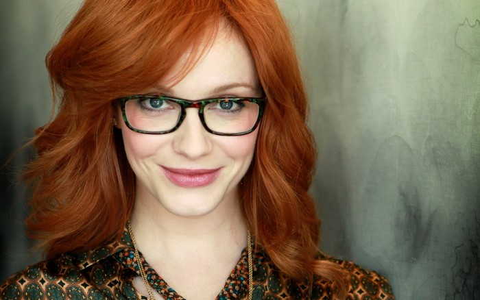 Christina Hendricks wearing glasses