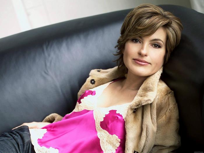 Mariska Hargitay on a couch