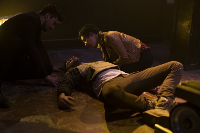 Joseph Gilgun on the floor