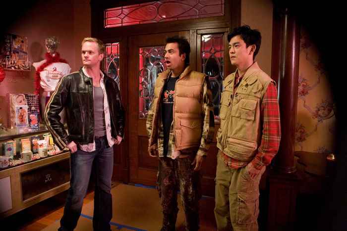 Neil Patrick Harris and two men in a room