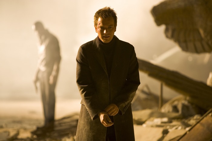 Ewan McGregor in a dark coat