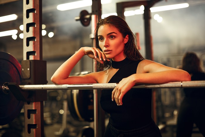 Olivia Culpo in a gym