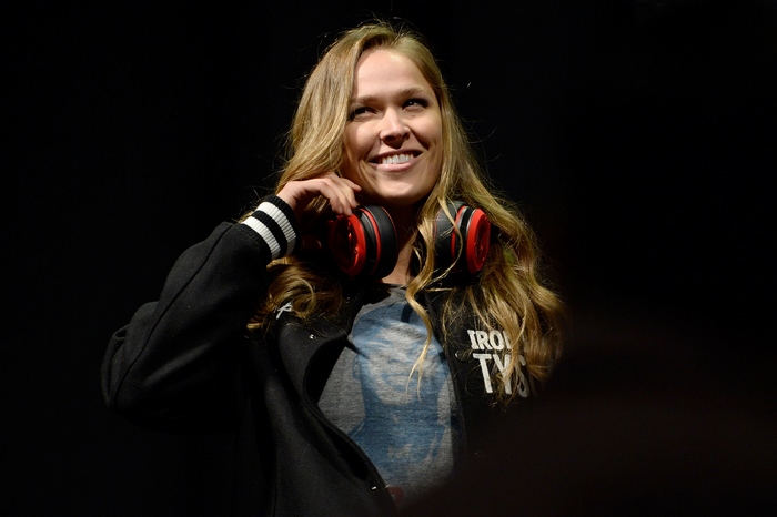Ronda Rousey with headphones