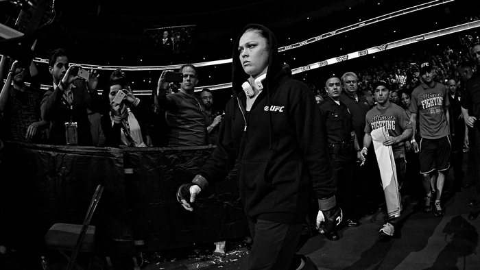 Ronda Rousey walking out at UFC event