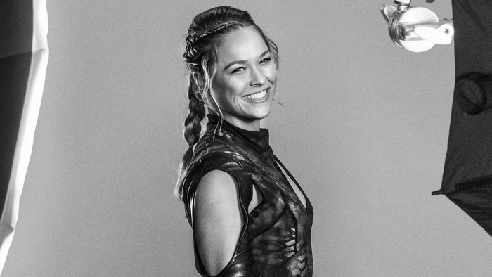 Ronda Rousey in a black costume