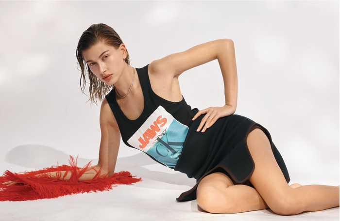 Hailey Baldwin in Jaws Tank Top