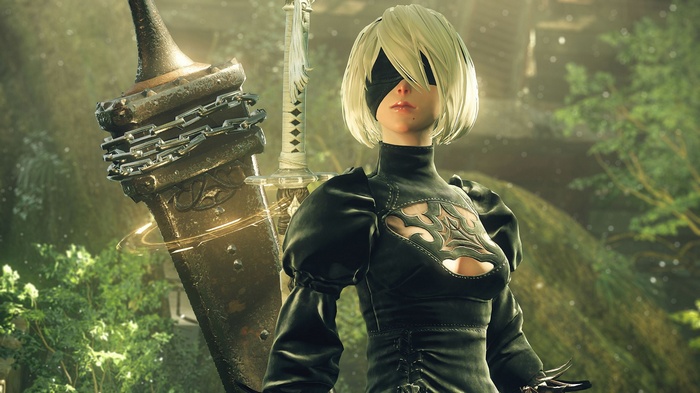 2B from NieR: Automata with swords