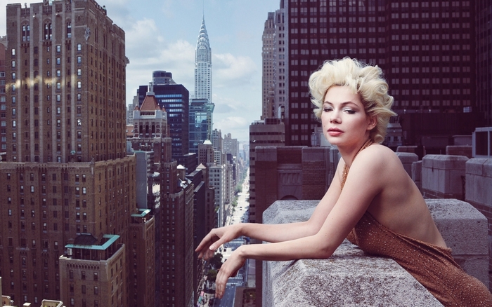 Michelle Williams on a New York City Rooftop