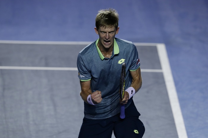 Kevin Anderson tennis player celebrating on court