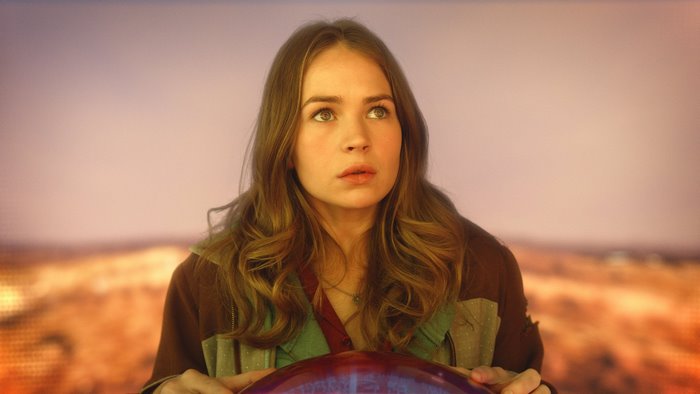Britt Robertson in a science fiction setting