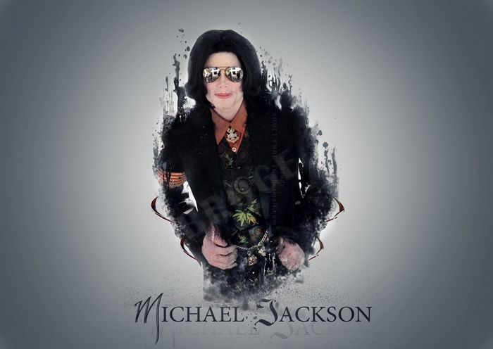 Michael Jackson with abstract paint effects