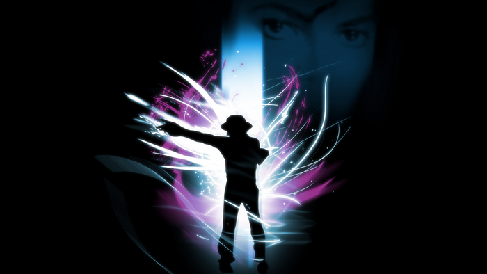 Michael Jackson silhouette with abstract light effects