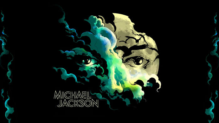 Michael Jackson artwork with moon and birds