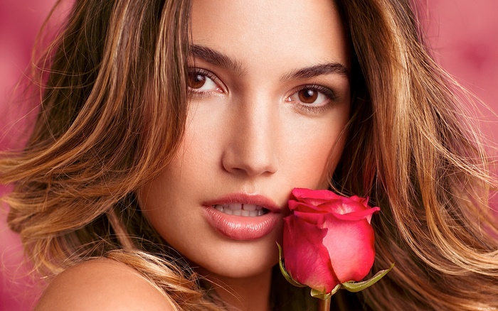 Lily Aldridge with a Rose