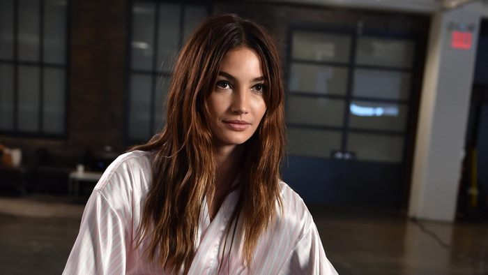Lily Aldridge in a robe