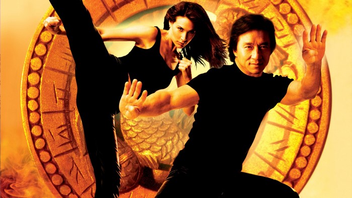 Jackie Chan and Michelle Yeoh in a martial arts pose