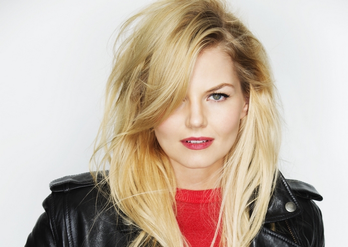 Jennifer Morrison in a black leather jacket