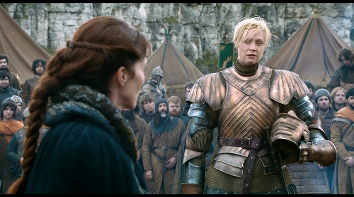 Brienne of Tarth and Sansa Stark in Game of Thrones