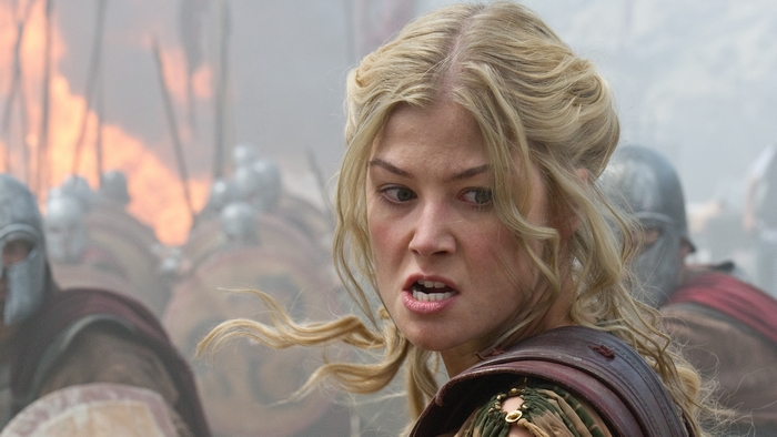 Rosamund Pike in battle
