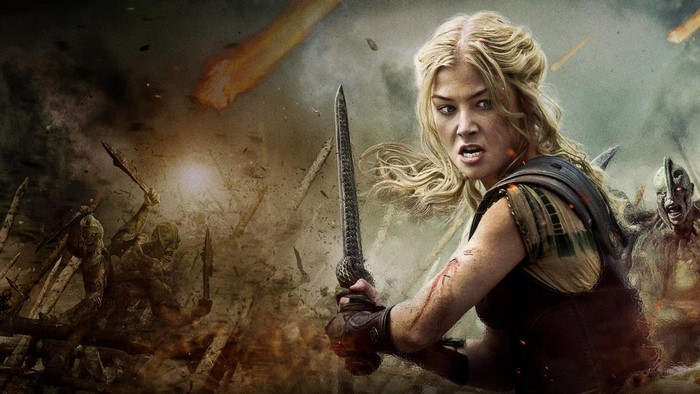 Rosamund Pike in battle