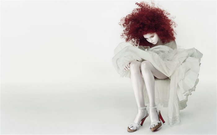 Lily Cole with red curly hair