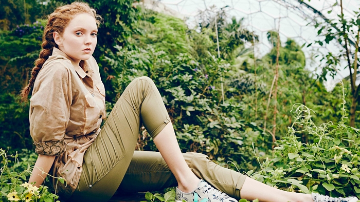 Lily Cole in a botanical garden