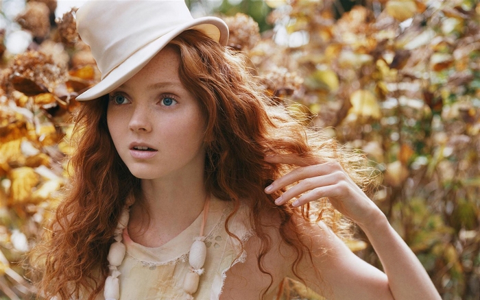 Lily Cole in a hat