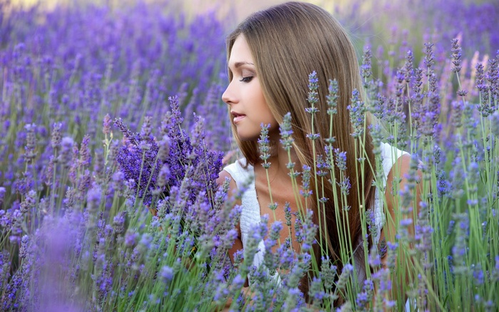 Woman in a lavender field