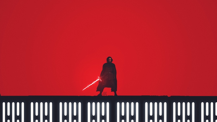 Kylo Ren from Star Wars with Red Lightsaber
