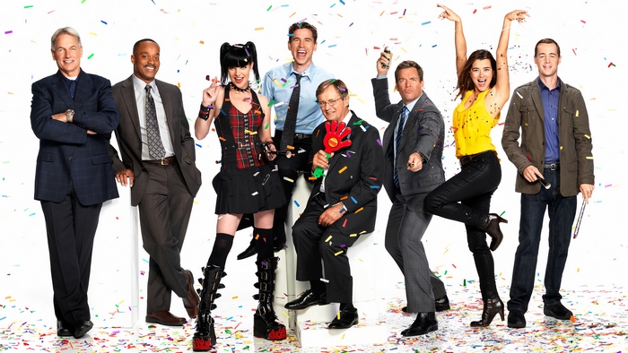 NCIS Cast Posing with Confetti